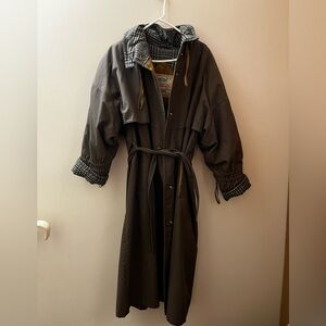 Dark olive green Long Coat with Belt